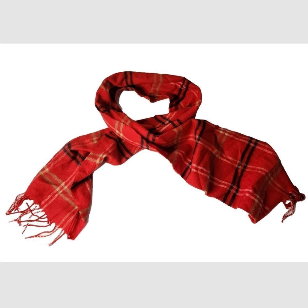 Better Than Cashmere Womens One Size Mid Weight Cozy Plaid Muffler Scarf Red